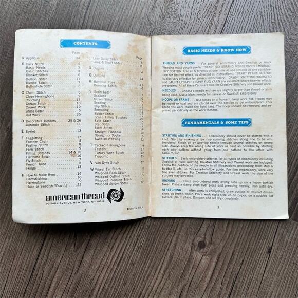 Vintage 1960s American Thread The ABC of Embroidery Book Star No 221 Craft 35 Pg - Picture 3 of 12